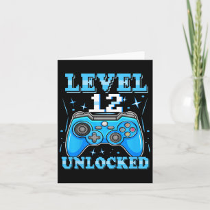 Level 12 Unlocked Gamer 12th Birthday Gift Video G Card