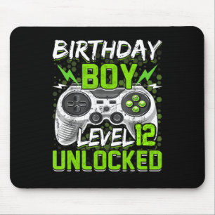 Level 12 unlocked Gamer 12th Birthday Gift Video G Mouse Mat