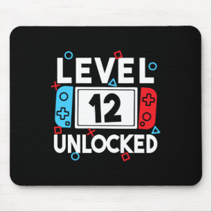 Level 12 Unlocked Gamer 12th Birthday Video Game B Mouse Mat