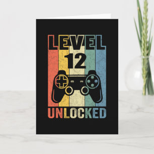 Level 12 Unlocked Shirt Funny Video Gamer 12th Bir Card