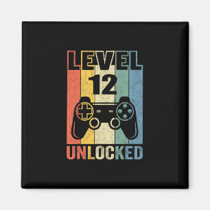 Level 12 Unlocked Shirt Funny Video Gamer 12th Bir Magnet