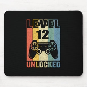 Level 12 Unlocked Shirt Funny Video Gamer 12th Bir Mouse Mat