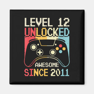 Level 12 Unlocked Video Game 12th Birthday Gamer B Magnet