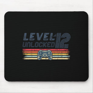 Level 12 Unlocked Video Game 12th Birthday Gamer B Mouse Mat