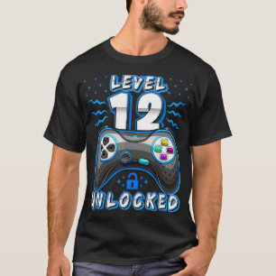 Level 12 Unlocked Video Game 12th Birthday Gamer B T-Shirt