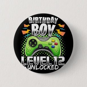 Level 12 Unlocked Video Game 12th Birthday Gamer G 6 Cm Round Badge