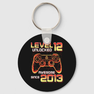 Level 12 Unlocked Video Game Party 12th Birthday G Key Ring