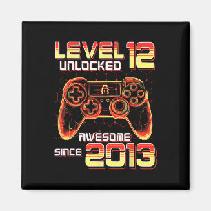 Level 12 Unlocked Video Game Party 12th Birthday G Magnet