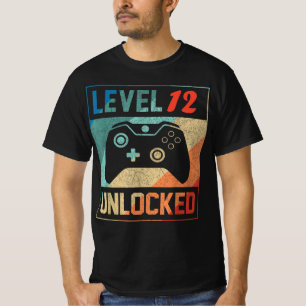 Level 12 Unlocked ,Video Gamer 12th , Happy Birthd T-Shirt