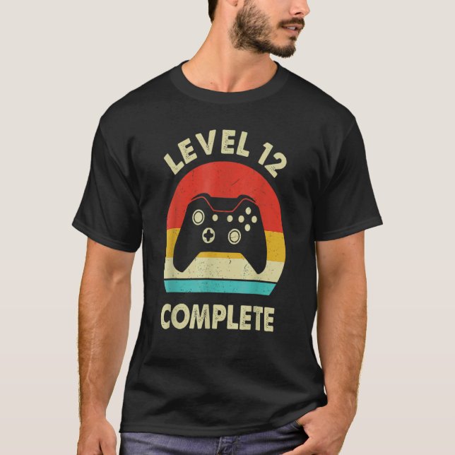 Level 12th Complete  Retro 12 Year Wedding Anivers T-Shirt (Front)
