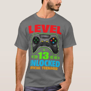 Level 13 Unlocked 13th Video Birthday Gift (10) T-Shirt