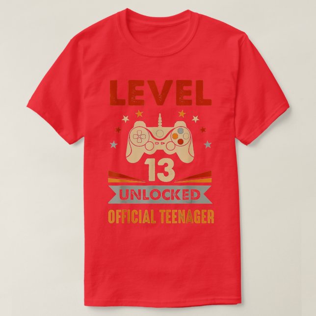 Level 13 Unlocked  13th Video  Birthday Gift  (138 T-Shirt (Design Front)