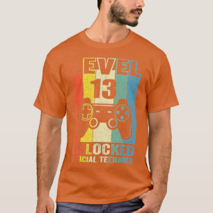 Level 13 Unlocked 13th Video Birthday Gift (16) T-Shirt