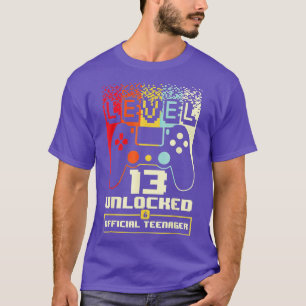 Level 13 Unlocked 13th Video Birthday Gift (17) T-Shirt