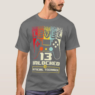 Level 13 Unlocked  13th Video  Birthday Gift  (28) T-Shirt