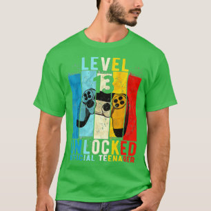 Level 13 Unlocked 13th Video Birthday Gift (3) T-Shirt