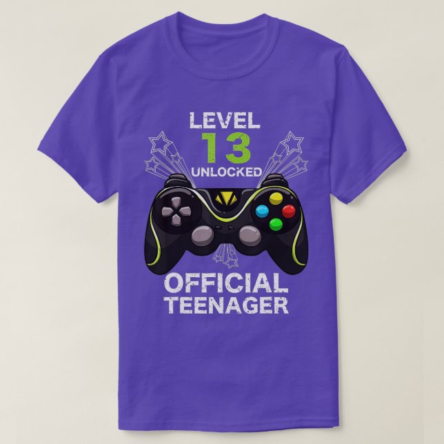 Level 13 Unlocked  13th Video  Birthday Gift  (51) T-Shirt (Design Front)