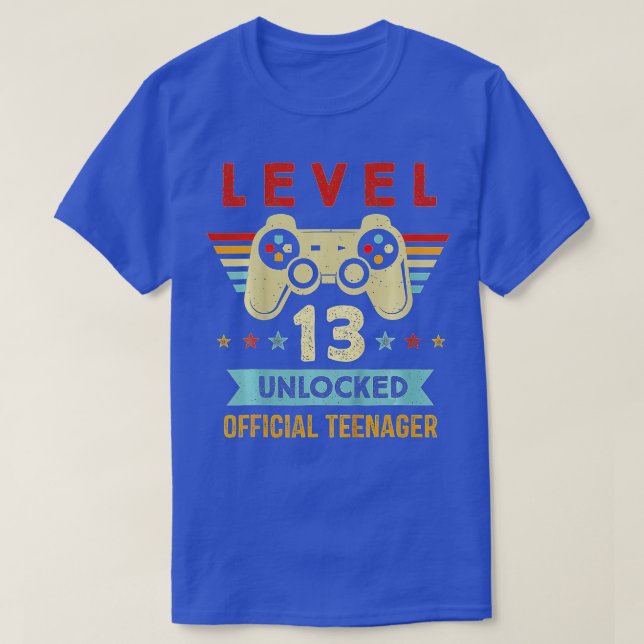 Level 13 Unlocked  13th Video  Birthday Gift  (65) T-Shirt (Design Front)