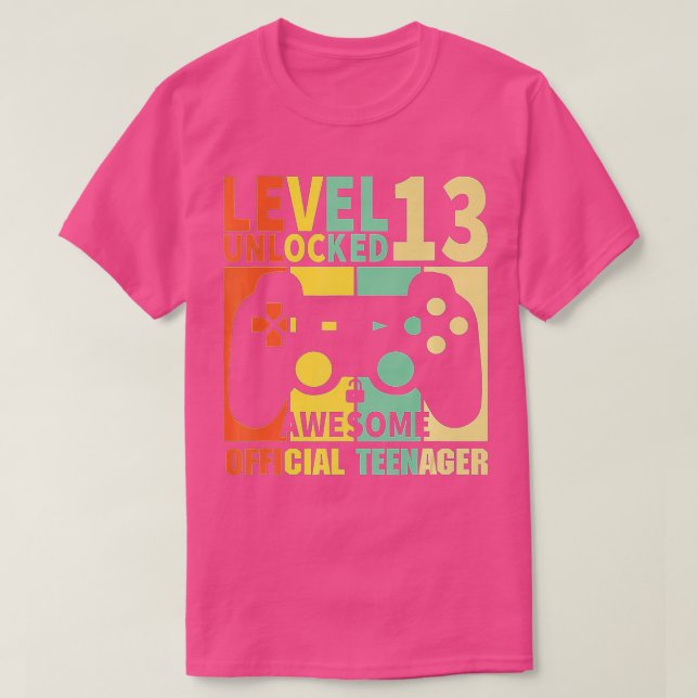 Level 13 Unlocked  13th Video  Birthday Gift  (67) T-Shirt (Design Front)