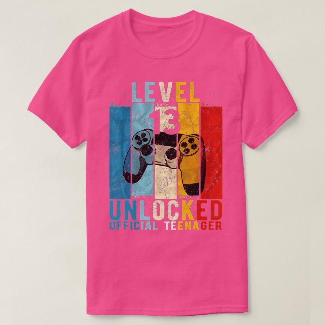 Level 13 Unlocked  13th Video  Birthday Gift  (7)  T-Shirt (Design Front)