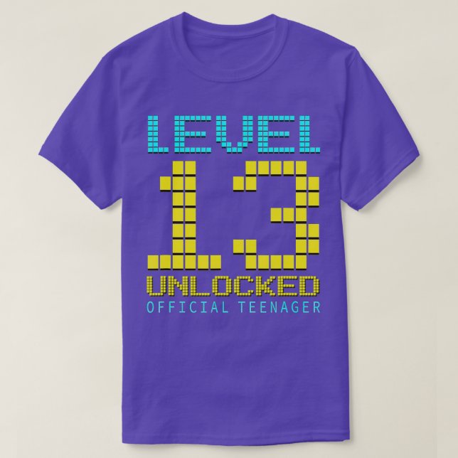 Level 13 Unlocked  13th Video  Birthday Gift  (80) T-Shirt (Design Front)