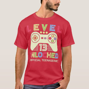 Level 13 Unlocked 13th Video Birthday Gift (8) T-Shirt