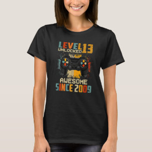 Level 13 Unlocked Awesome 2009 Video Gamer 13th Bi T-Shirt