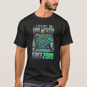 Level 13 Unlocked Awesome 2009 Video Gamer 13th Bi T-Shirt