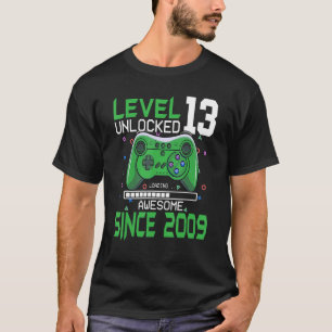 Level 13 Unlocked Awesome Since 2009 13th Birthday T-Shirt