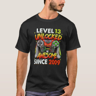Level 13 Unlocked Awesome Since 2009 13Th Birthday T-Shirt