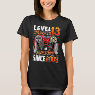 Level 13 Unlocked Awesome Since 2009 13th Birthday T-Shirt