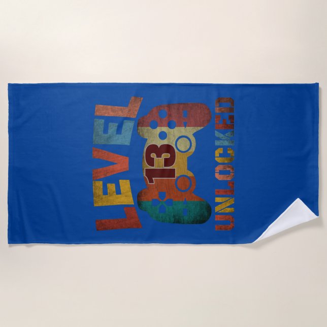 LEVEL 13 UNLOCKED BEACH TOWEL (Front)