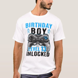 Level 13 Unlocked Birthday Boy 13 Year Old Boys Ga T-Shirt
