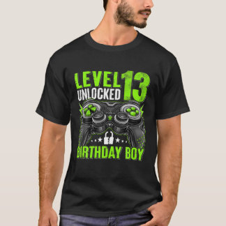 Level 13 Unlocked Birthday Boy 13 Year Old Boys Ga T-Shirt