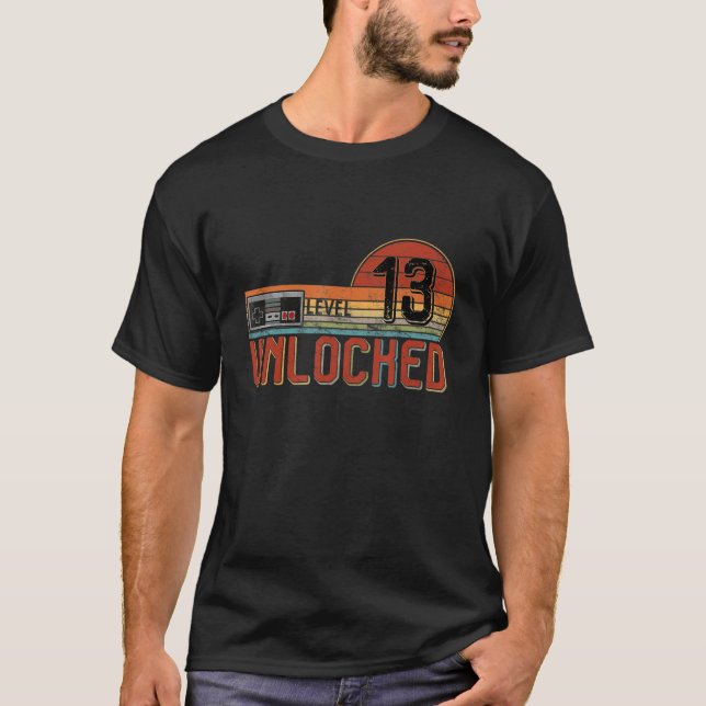 Level 13 Unlocked Birthday Boys Gaming Classically T-Shirt (Front)
