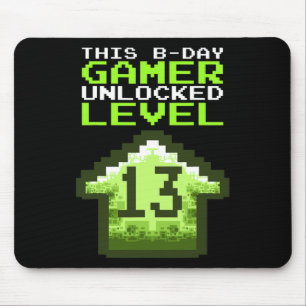 Level 13 Unlocked Birthday Video Game 13th Birthda Mouse Mat
