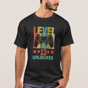 Level 13 Unlocked Funny Video Gamer 13th Birthday T-Shirt
