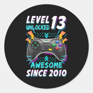 Level 13 Unlocked Gamer 13Th Bday 13 Classic Round Sticker