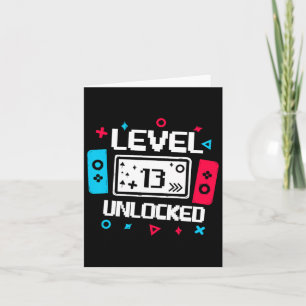 Level 13 Unlocked Gamer 13th Birthday Gift Video G Card