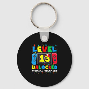 Level 13 Unlocked Gamer 13th Birthday Gift Video G Key Ring