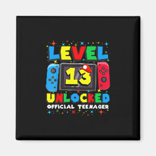 Level 13 Unlocked Gamer 13th Birthday Gift Video G Magnet