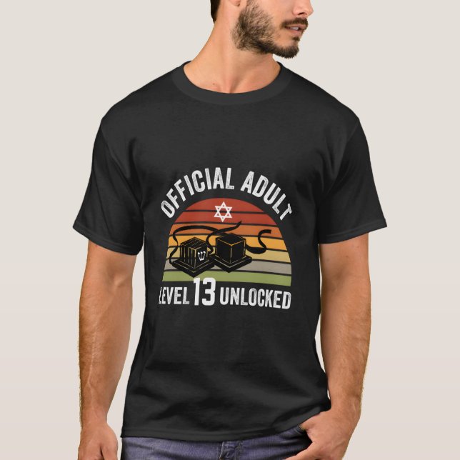 Level 13 Unlocked Official 13Th Jewish Bar Mitzvah T-Shirt (Front)