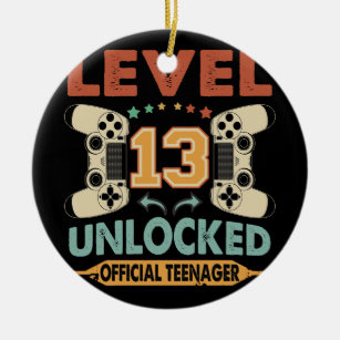 Level 13 Unlocked Official Teenager 13th Birthday Ceramic Tree Decoration