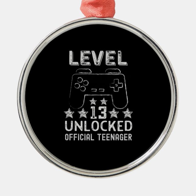 Level 13 unlocked official teenager 13th birthday metal tree decoration (Front)