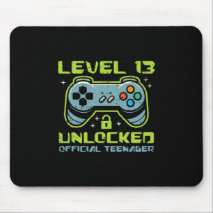 Level 13 Unlocked Official Teenager 13th Birthday Mouse Mat