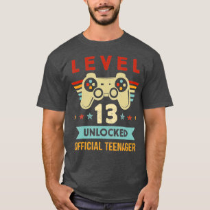 Level 13 Unlocked Official Teenager 13th Birthday  T-Shirt
