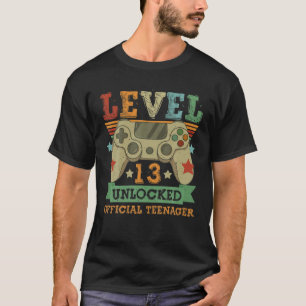 Level 13 Unlocked Official Teenager 13Th Birthday T-Shirt