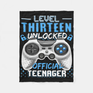 Level 13 Unlocked Official Teenager Video Game 13t Fleece Blanket