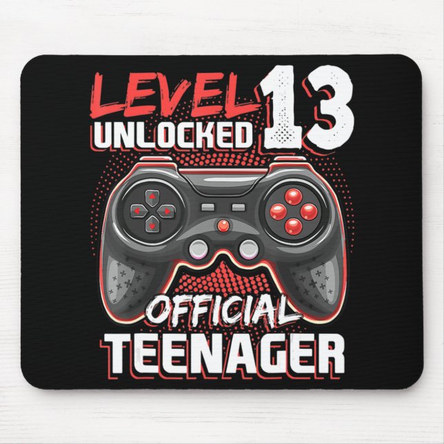 Level 13 Unlocked Official Teenager Video Game 13t Mouse Mat (Front)