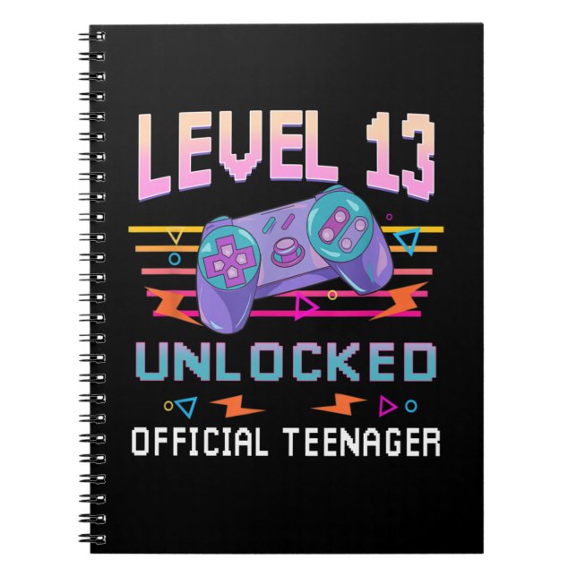 Level 13 Unlocked Official Teenager Video Game 13t Notebook (Front)